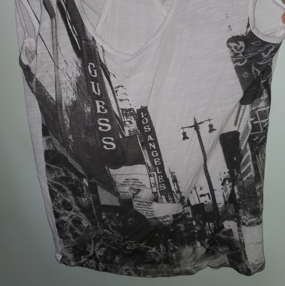 Guess Distressed LA City Tank Top